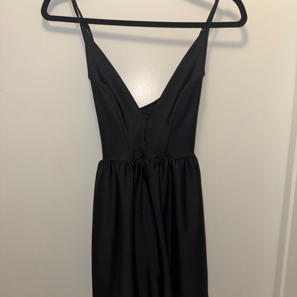 UO Black Plunge V-Neck Strappy Romper